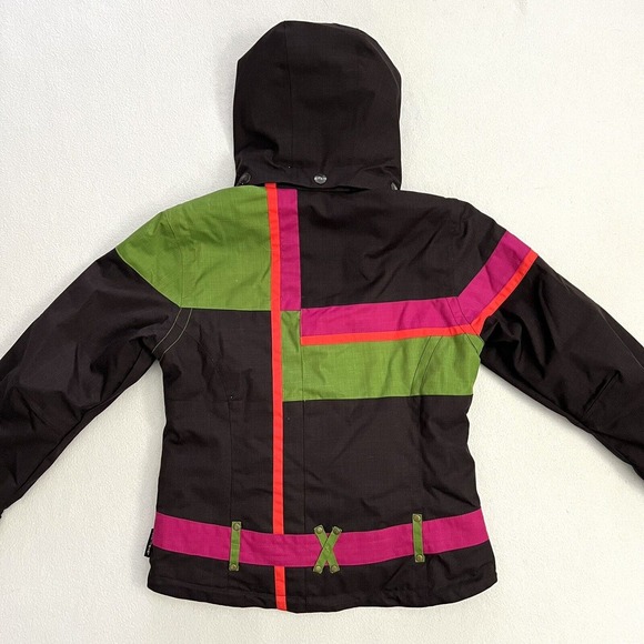 Obermeyer Girl Brown Color Block Bella Hooded Ski Snowboarding Jacket Juniors 12 - Picture 10 of 10